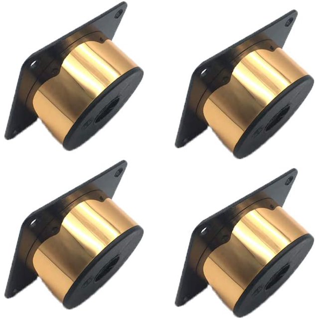 Patas De Muebles Patas De Muebles De Acero Inoxidable Patas De Muebles Redondas De Metal Mesa Sofá Cama Soporte De Encimera De TV Con Tornillos, 4 Piezas, Oro (3 Cm)
