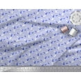 thumbnail image 3 of Soimoi Blue polyester Crepe Fabric Heart,Candies & Santa Face Christmas Printed Craft Fabric by the Yard 52 Inch Wide, 3 of 3
