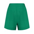 thumbnail image 7 of TQWQT Linen Shorts for Women Dressy Casual Cargo Shorts Wide Leg High Rise 5 Inch Inseam Shorts with Pockets Trendy Summer Green 2XL, 7 of 7