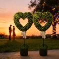 thumbnail image 4 of Valentine's Day Boxwood Heart Topiary with White Bow, Green & White, 27.56", by FlareFable, 4 of 7