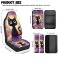 thumbnail image 6 of Xoenoiee Cat Space Universe Print 5 Pieces Car Accessories Leather Auto Seat Covers Full Set with Seatbelt Pads and Car Center Console Cushion Pad for Most Vehicle, SUV, Truck, 6 of 7