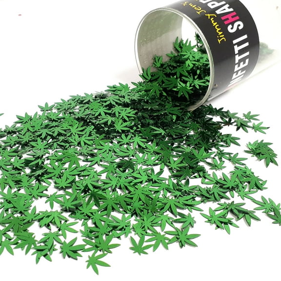 Confetti Marijuana Leaf 3/8" Green - Half Pound (8 oz) - CCL9713