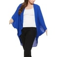 thumbnail image 4 of Women's  Loose Fit 3/4 Sleeves Kimono Style Cover Up Solid Cardigan S-3XL, 4 of 4
