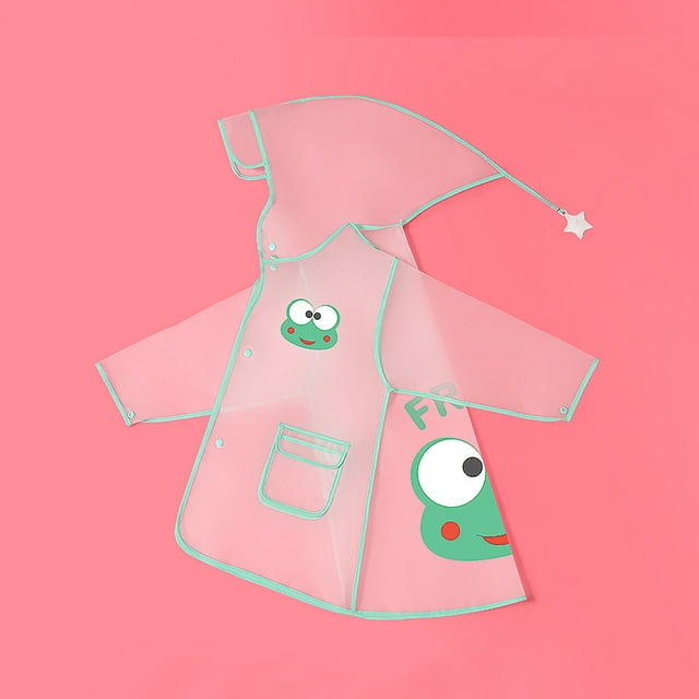 Imperméable Réutilisable Plus Épais Poncho de Pluie Veste Imperméable pour Enfants Garçon Fille, Frog, S