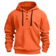 thumbnail image 4 of Sudadera con capucha para hombre, color liso, a la moda, con bolsillo, botón, cordón, informal, deportiva, de manga larga, cárdigan con capucha, sudadera para hombre, blusa de poliéster, 4 of 5