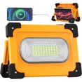 thumbnail image 1 of Luz de trabajo LED recargable solar de 80 W, 4 modos, luz de trabajo LED portátil, impermeable, USB, batería de 11000 mAh con imán para reparación de automóviles, garaje, camping, emergencia, 1 of 2