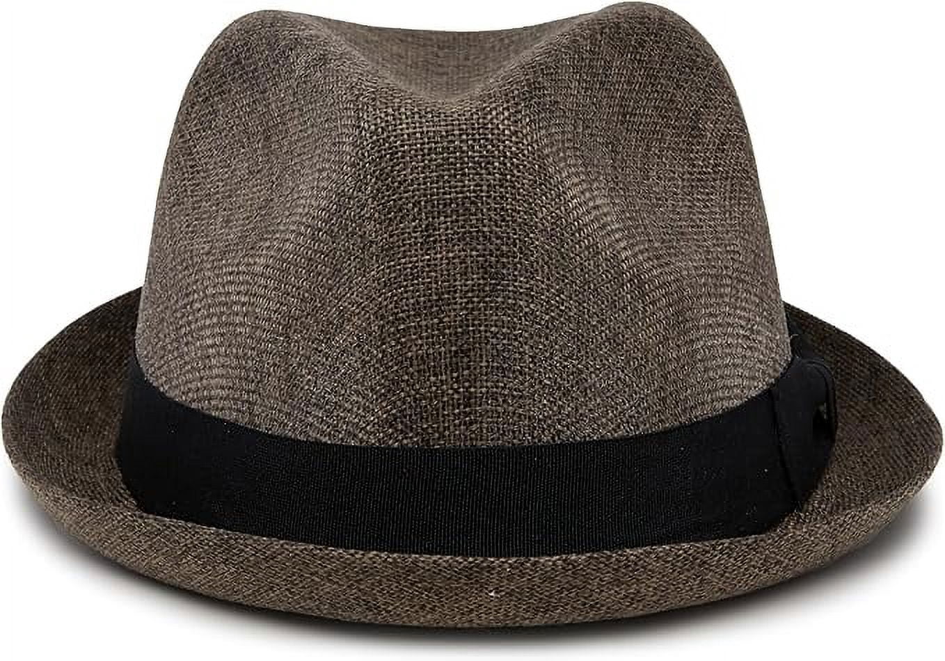 Funky Junque Lightweight Porkpie Fedora Sun Hat - Coffee Brown (Large/X-Large)