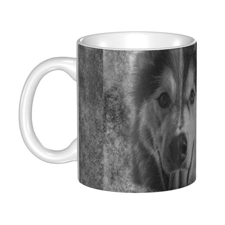 

Ceramic Mug Funny Coffee Milk Tea Mug Cup Wolf Dog Cup