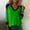 Green, variant on Women's Fashion Printing Casual V-neck Long Sleeve Loose T-shirt Top