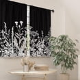 thumbnail image 6 of Black White Floral Kitchen Curtains Pencil Sketch Plants Rod Pocket Farmhouse Botanical Wildflower Leaves Natural Rustic Vintage Bedroom Living Room Treatment Fabric 2 Panels 27.5Wx39H Inch, 6 of 6