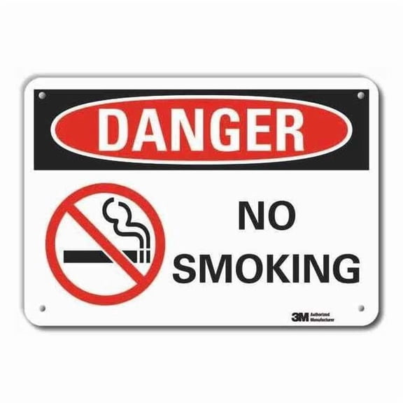 Lyle Rflctv No Smoking Dangr Sign,10x14in,Alu LCU4-0272-RA_14x10
