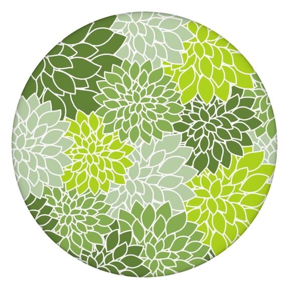 Stain Resistant Boho Tablecloth 44 Inch Round, Floral Print with Elastic Edge for 38-42 Inch Tables, Wipe Clean Surface