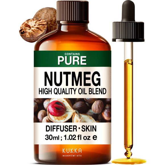 Aceite esencial de nuez moscada KUKKA 30 ml, 100 % puro para cabello, piel y jabón