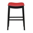 thumbnail image 2 of Wallace  Bay Carrillo Bold Red 30" Bar Stool with Faux Leather Saddle Seat And Nailhead Trim, Set of Two, 2 of 6