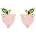 thumbnail image 1 of Pendientes de estilo lindo con forma de fruta tropical, pendientes de circonita con incrustaciones de diamantes para mujer, joyería de plata 925 con pasador en vivo, 1 of 6