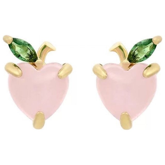 Pendientes de estilo lindo con forma de fruta tropical, pendientes de circonita con incrustaciones de diamantes para mujer, joyería de plata 925 con pasador en vivo