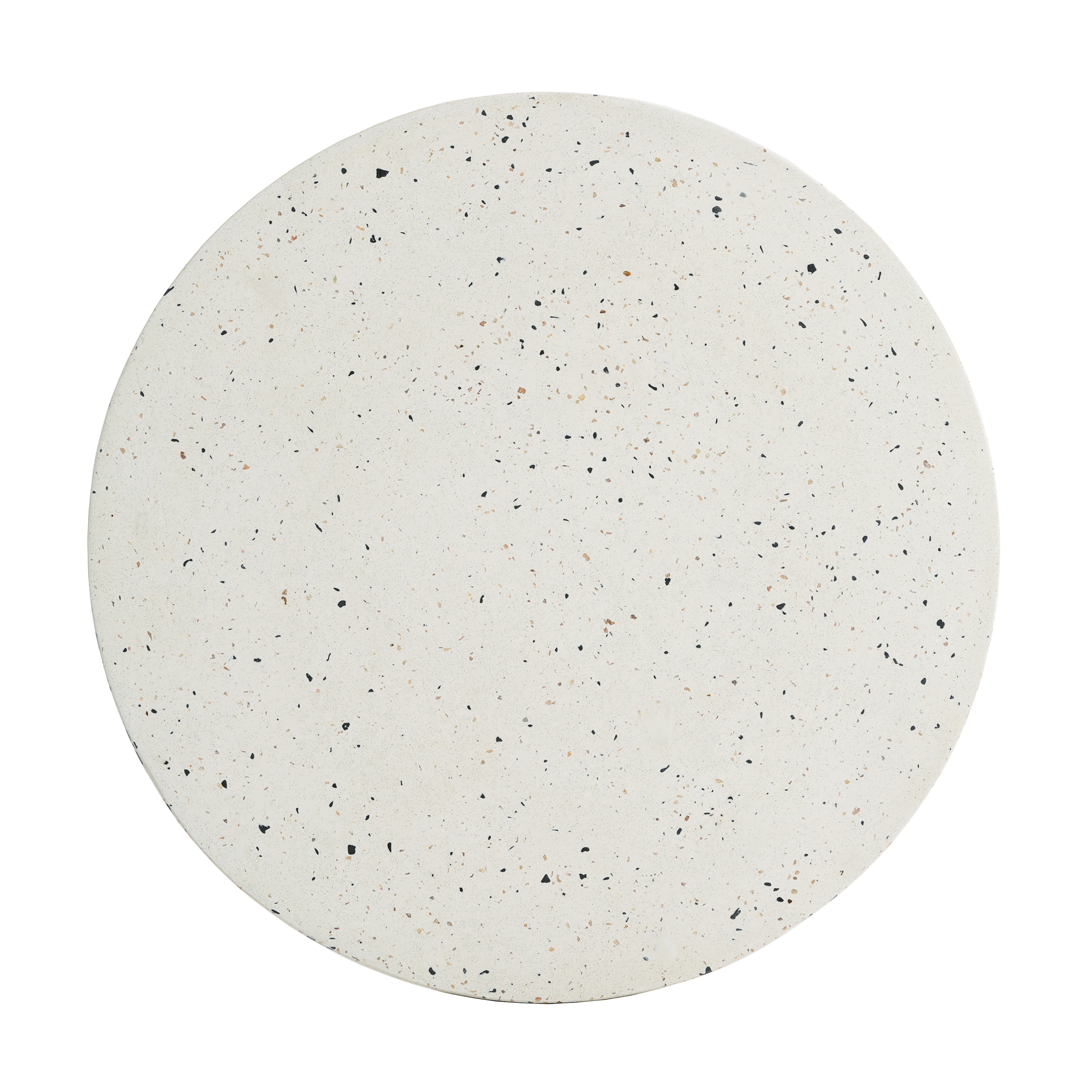 Side Table 24 Inch H, Outdoor Terrazzo Table for Patio Balcony Garden, White