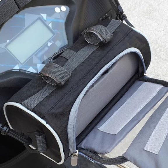LOLIPPYY Motorcycle Saddle Bags Black PU Spacious Storage Bag for Cycling Travel Camping
