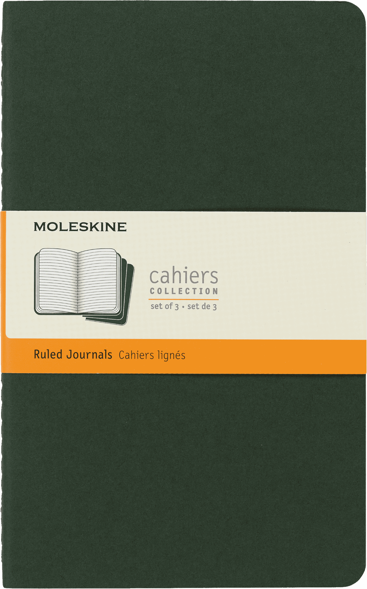 (6 pack) Moleskine Cahier Journals (Set of 3), Soft Cover, Ruled, Large (5" x 8.25"), Myrtle Green