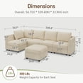 thumbnail image 2 of Marrber Convertible Modular L-Shaped Sectional Couch, 5 Seats Corner Sofa with Storage Ottoman for Living Room Small Space, Polyester Beige, 2 of 8