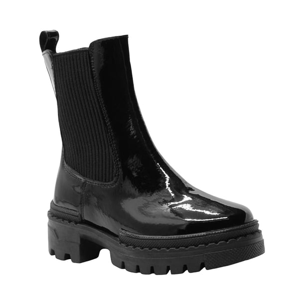 Botin Para Niña Chabelo® Invierno Suela Ancha Charol Negro negro 24.5