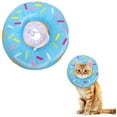 thumbnail image 1 of Cat Cône Col Récupération Collier Chaton Doux Protecteur Collier après Chirurgie Réglable Guérison Elizabeth Col Confortable Cône de Coton (XS, Beignet Bleu), 1 of 7