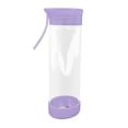 thumbnail image 3 of Clear Water Bottle 14oz / 410ml Wide Mouth Glass Bottles with Strap, Lids for Juicing, Smoothies, Infused Water, Beverage Storage, Purple, 3 of 7
