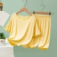 thumbnail image 2 of Girl Clothes Summer Short Sleeve T-Shirt Tops + Pants Girls 2 Piece Outfits Set 8-10 Years Girl Outfit, 2 of 3