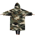 thumbnail image 2 of Oversized Wearable Blanket Hoodie,Classic Camo Green Brown Pattern Sherpa Blanket Hoodie with Super Pockets,Super Warm Fuzzy Pullover for Women & Men, 2 of 6