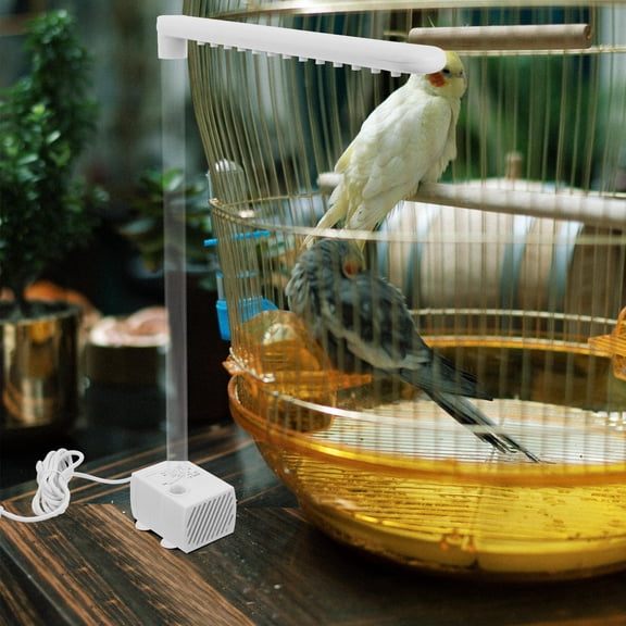 HAMPPLIES Bird Bath Set for Small Pet Cages with Shower Nozzle, White Plastic Bathing Accessory for Birds