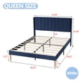 thumbnail image 3 of NNV Queen Upholstered Platform Bed with Vertical Channel Tufted Headboard,Wooden Slats Support,Blue Velvet, 3 of 6