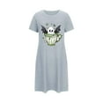 thumbnail image 5 of Sakmal Robe de Nuit d'Halloween Moomoo pour Femmes Bleue Courte Grande Taille Douce Robe Mumu Imprimé Fantôme Manches Courtes Robes de Nuit pour Femmes, 5 of 5