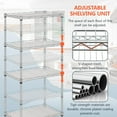 thumbnail image 5 of YRLLENSDAN 4 Tier Metal Shelving Units with 4 PP Sheets, 600 lbs Capacity Storage Shelves for Kitchen Heavy Duty Wire Shelving Rack for Pantry Closet Laundry, 5 of 7