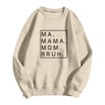 thumbnail image 4 of XIAOCHA Womens Boxed Letter Print Crew Neck Sweatshirt Mom Life Themed Soft Casual Sweatshirts Family Errands Wear Loose Sweat Pullover, 4 of 4