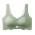 thumbnail image 3 of Wdgfv Seamless Bras Women Soft Jelly Push Up Wireless Bra Supportive V Neck No Underwire Comfort Tshirt Bralettes Green XL, 3 of 3