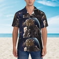 thumbnail image 4 of Lsque Astronaut pattern Hawaiian Shirt for Men, Unisex Summer Beach Casual Short Sleeve Button Down Shirts-Medium, 4 of 9