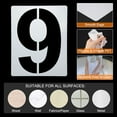 thumbnail image 3 of Uxcell 9 Inch Number Stencils Set, 0-9 Plastic Address Number Stencil Templates Reusable Digital Painting Templates, Style A, 3 of 6