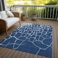 thumbnail image 6 of Addison Rugs Chantille Indoor/Outdoor Transitional Squares Navy Washable Rectangle Rug, 3' x 5', 6 of 6