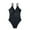 Black, variant on One Piece Swimsuits Solid Color Bathing Suit for Women Black XL