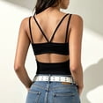 thumbnail image 6 of Awwp Women's Double Lined Basic Spaghetti Strap Unstructured Tank Top Adjustable Slim Sleeveless Crew Neck Tank Camisole Black L, 6 of 7
