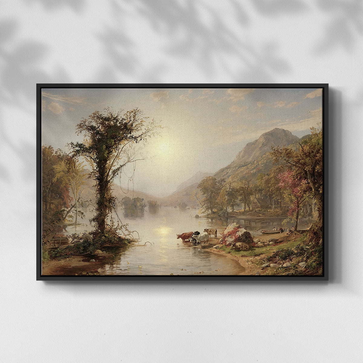 Vintage Landscape-XXII By Wexford Home Framed in Black Wood Gallery Wrapped Canvas 25 in. x 37 in.