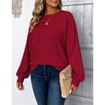 thumbnail image 2 of Cogild Women's Plus Size Sweaters for Women, Lightweight Ribbed Solid Color Long Sleeve, Oversized, 5XL, 2 of 5