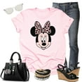 thumbnail image 3 of Minnie Leopard Print Bow Portrait, Animal Kingdom Shirt, Safari Shirt Casual Short Sleeve Shirt (XX Large, Light Pink), 3 of 7
