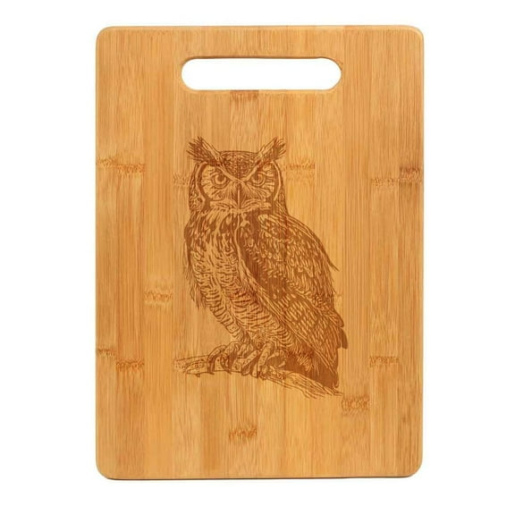 Bamboo Wood Cutting Board Owl
