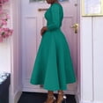 thumbnail image 3 of AURA Plus Size Summer Solid Color A Line Swing Dress Elegant High Waist Midi Evening Dress XL XXXL, 3 of 10