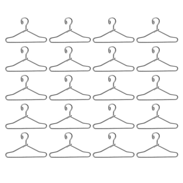 Weiweiguan 25Pcs Doll Clothes Hangers Metal Doll Clothes Support Practical Doll Coat Rack