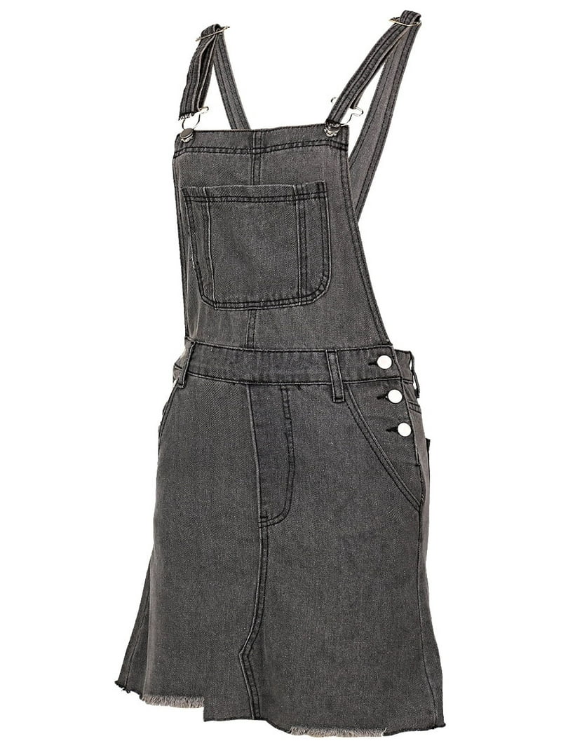 Sunisery Women Denim Strap Dress Bib Adjustable Straps Overall Dress  Camouflage Denim Short Dress with Pocket - Walmart.com
