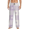 thumbnail image 2 of Kdxio Floral Purple Buffalo Plaid Print Men's Sleep Pajama Pant Lounge Pants with Pockets, 2 of 8