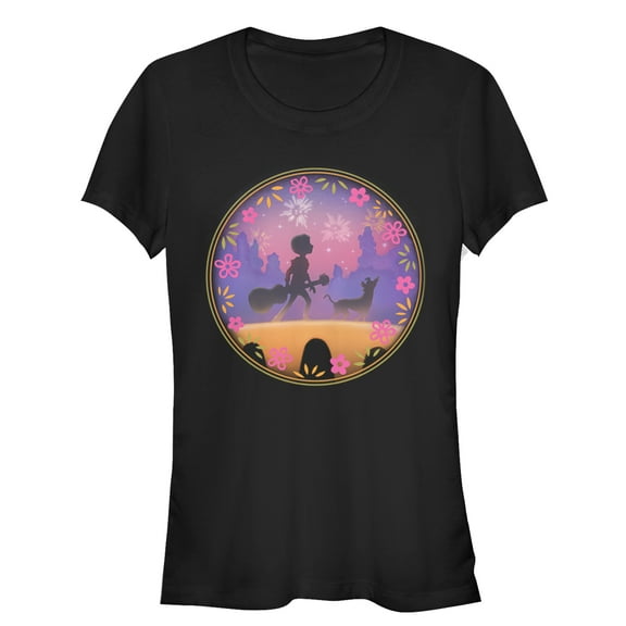 Junior's Coco Bridge Silhouette  Graphic Tee Black Large