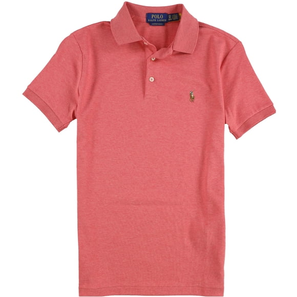 Ralph Lauren Mens Ribbed Cuff Polo Shirt, Pink, XX-Large